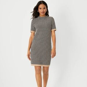 Ann Taylor Geo Stitch Sweater Shift Dress